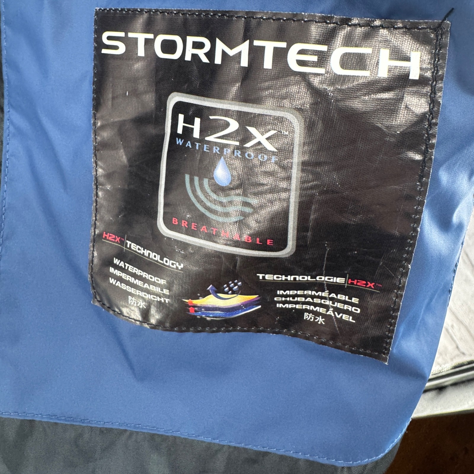 Stormtech Jacket Men’s L Blue Removable Sleeves Waterproof Breathable Full Zip