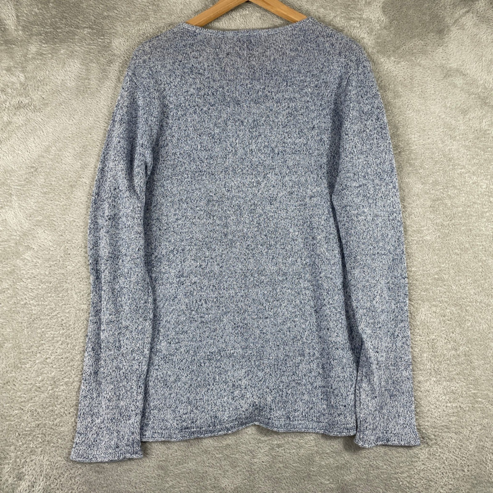 Strellson Knit Sweater Pullover Mens Large Blue Heathered Jumper Switzerland