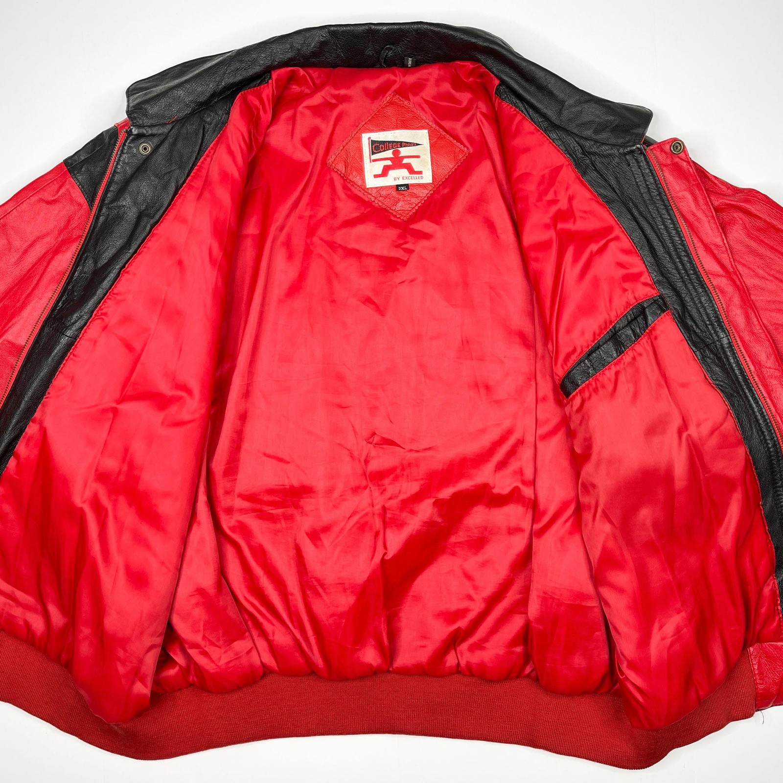 Vintage Nebraska Cornhuskers Jacket • 90s NCAA Huskers Leather College Phase XXL
