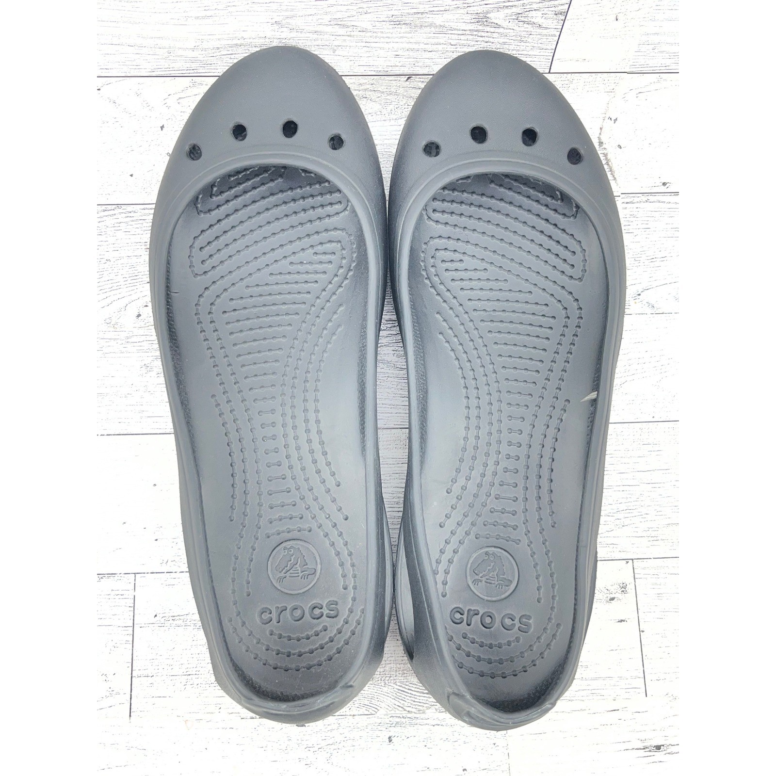 Crocs Kadee Women Black Ballet Flats Comfort Slip On Shoes Size 8 11215