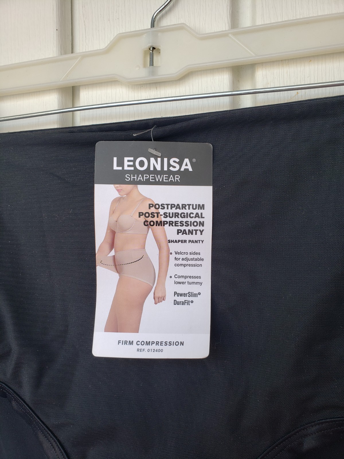 LEONISA Shapewear Postpartum Post Surgical Compression Panty Sz XL Black 012400