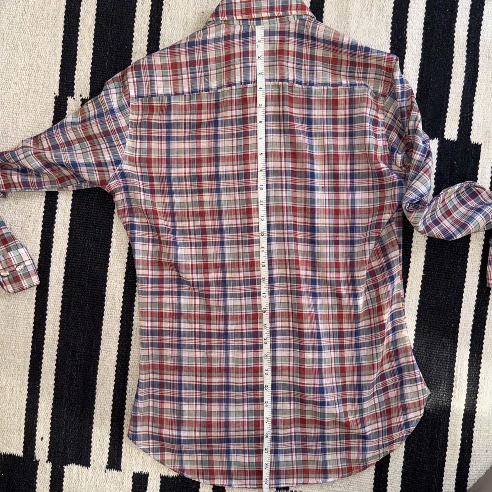 Vintage Men’s Levi’s Plaid Buttondown Shirt Lightweight 70s Size Medium