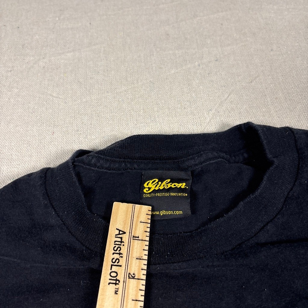 Vintage Gibson Guitars music grunge crew neck black 2000s t shirt sz XL