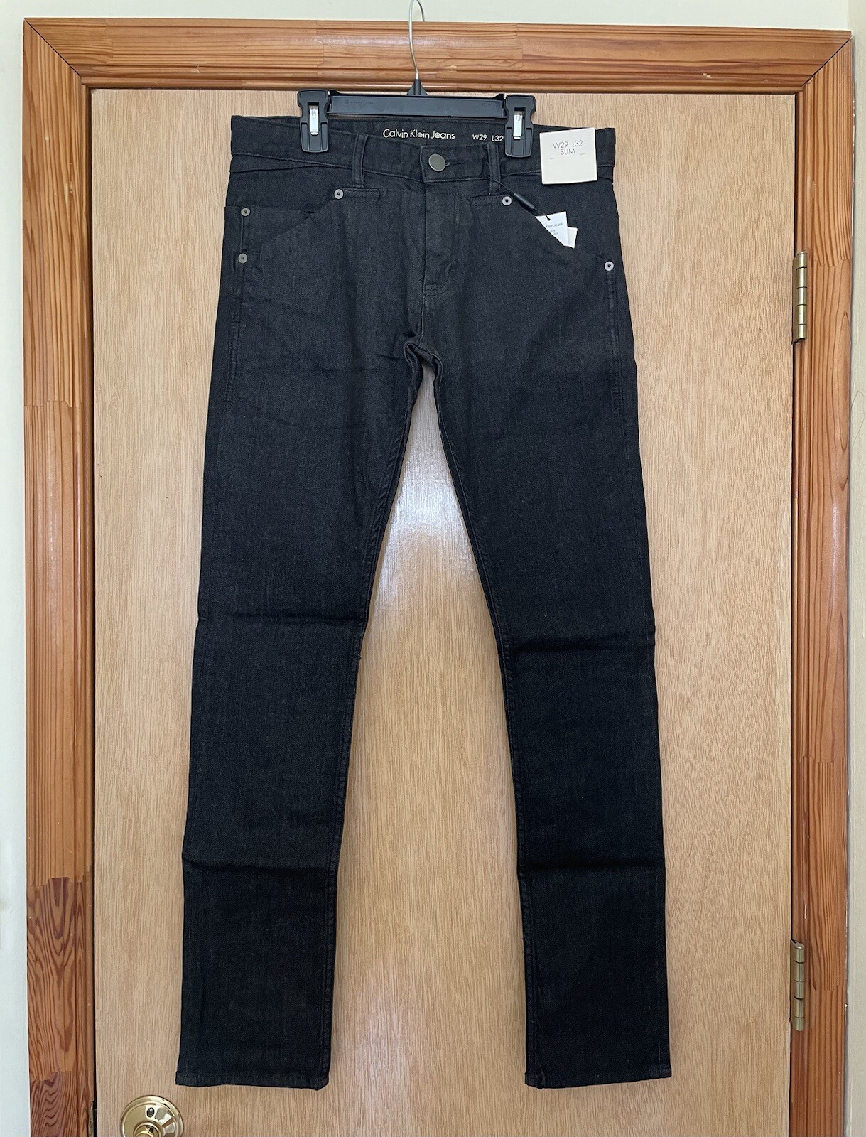 Calvin Klein Jeans Men’s Slim Straight Fit Jeans Black Size W29 X L32