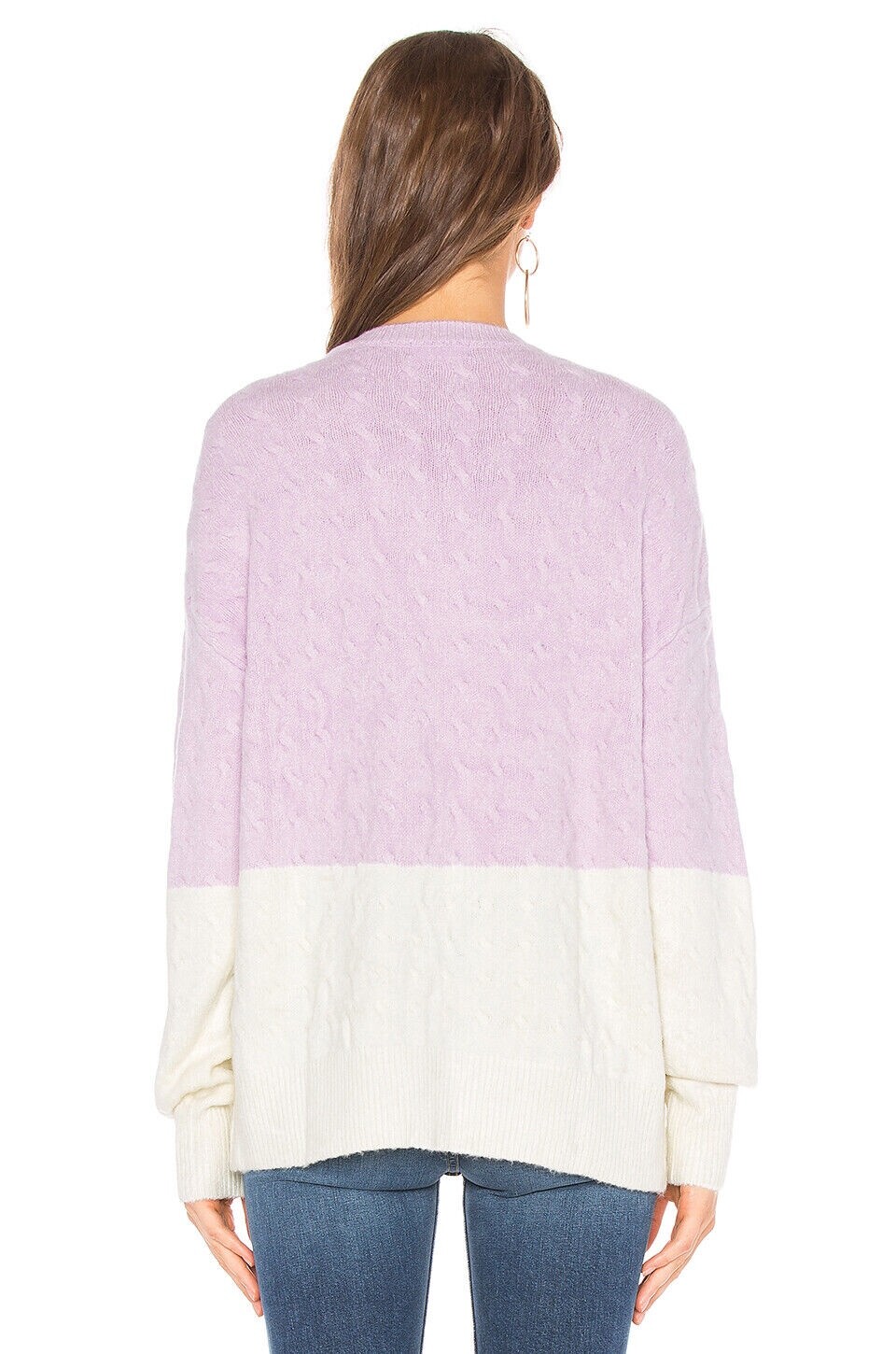Lovers + Friends Revolve Colorblock Sweater Soft Purple Spring Summer Pastel New
