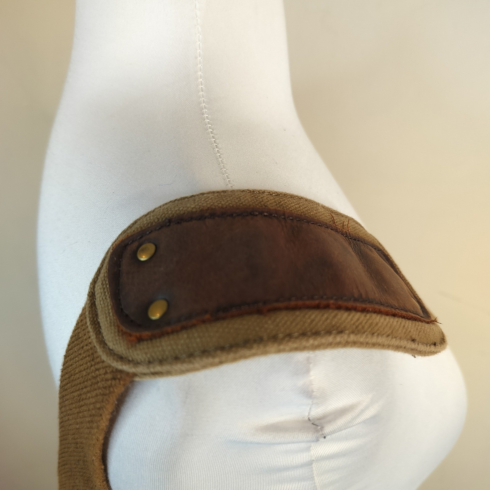 Muchuan Canvas & Leather Messenger Crossbody Bag Unisex Utility Gorpcore Rugged