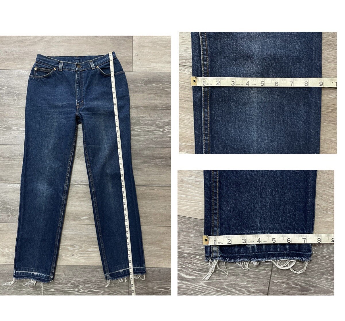 Vtg USA Levi’s White Tab 187354-0268 High Rise Straight Raw Hem Jean 30Wx29L