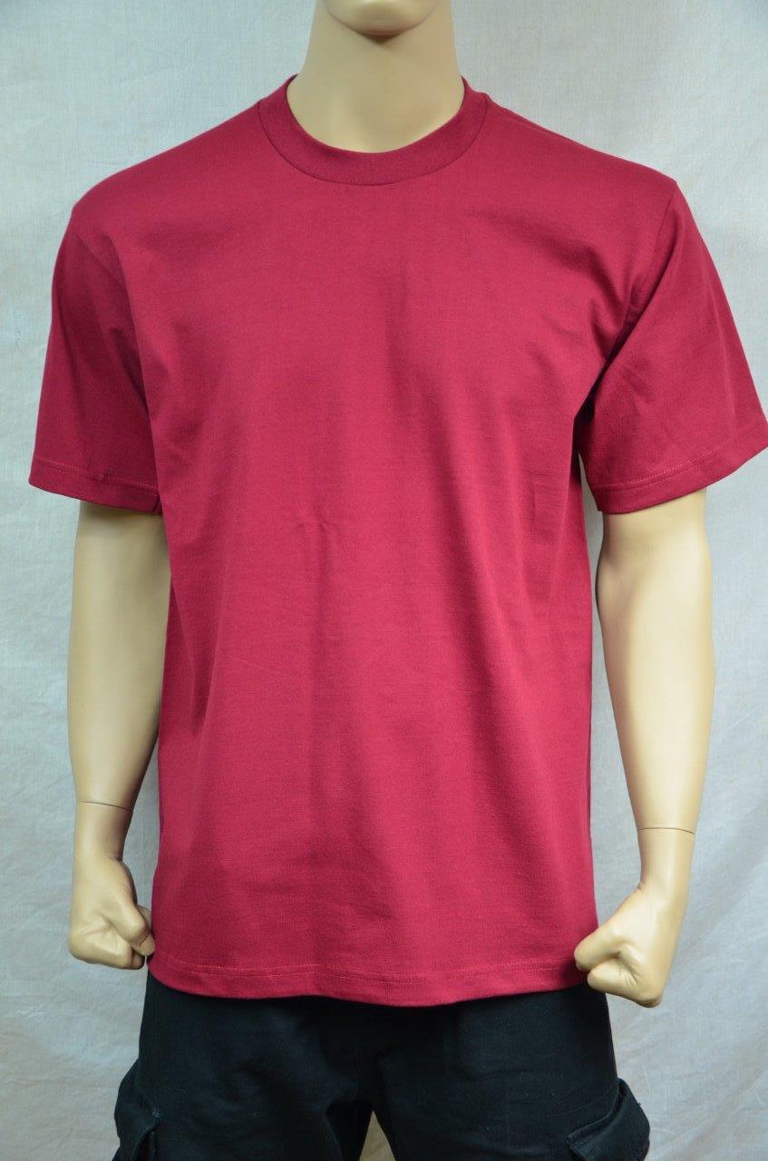 1 NEW PRO5 SUPER HEAVY WEIGHT T-SHIRT BURGUNDY TEE PLAIN BLANK COTTON S-7XL