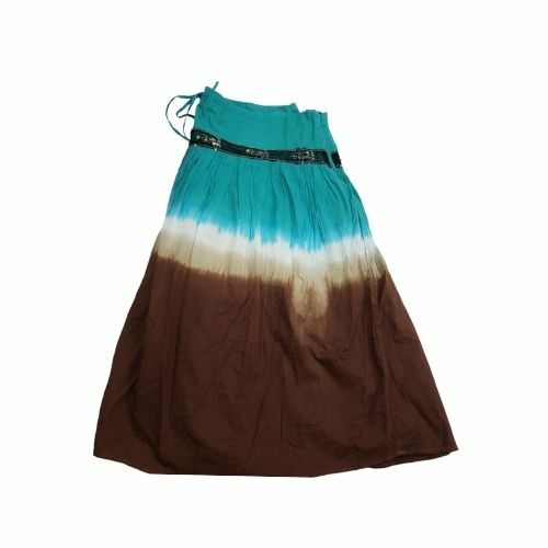 Rampage Clothing Co Skirt Medium Green Tie Dye Pleated Side Zip Draw Tie Waist