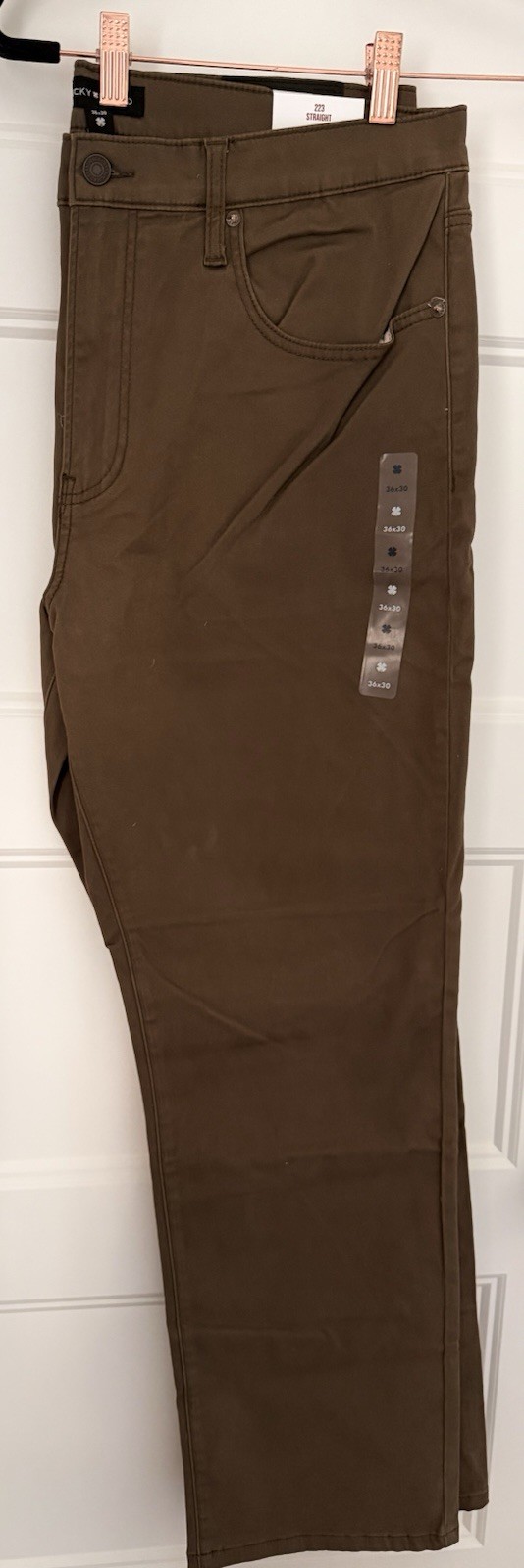 Lucky Brand Men’s Brown Straight Fit Mid Rise Denim Advanced Stretch Jeans 36×30