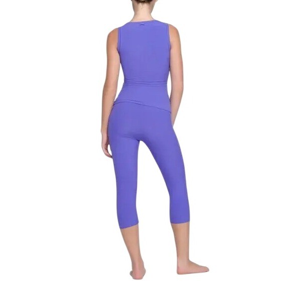 Skims Soft Lounge Capri Leggings Tanzanite Purple Ribbed BO-LEG-5512W XXS