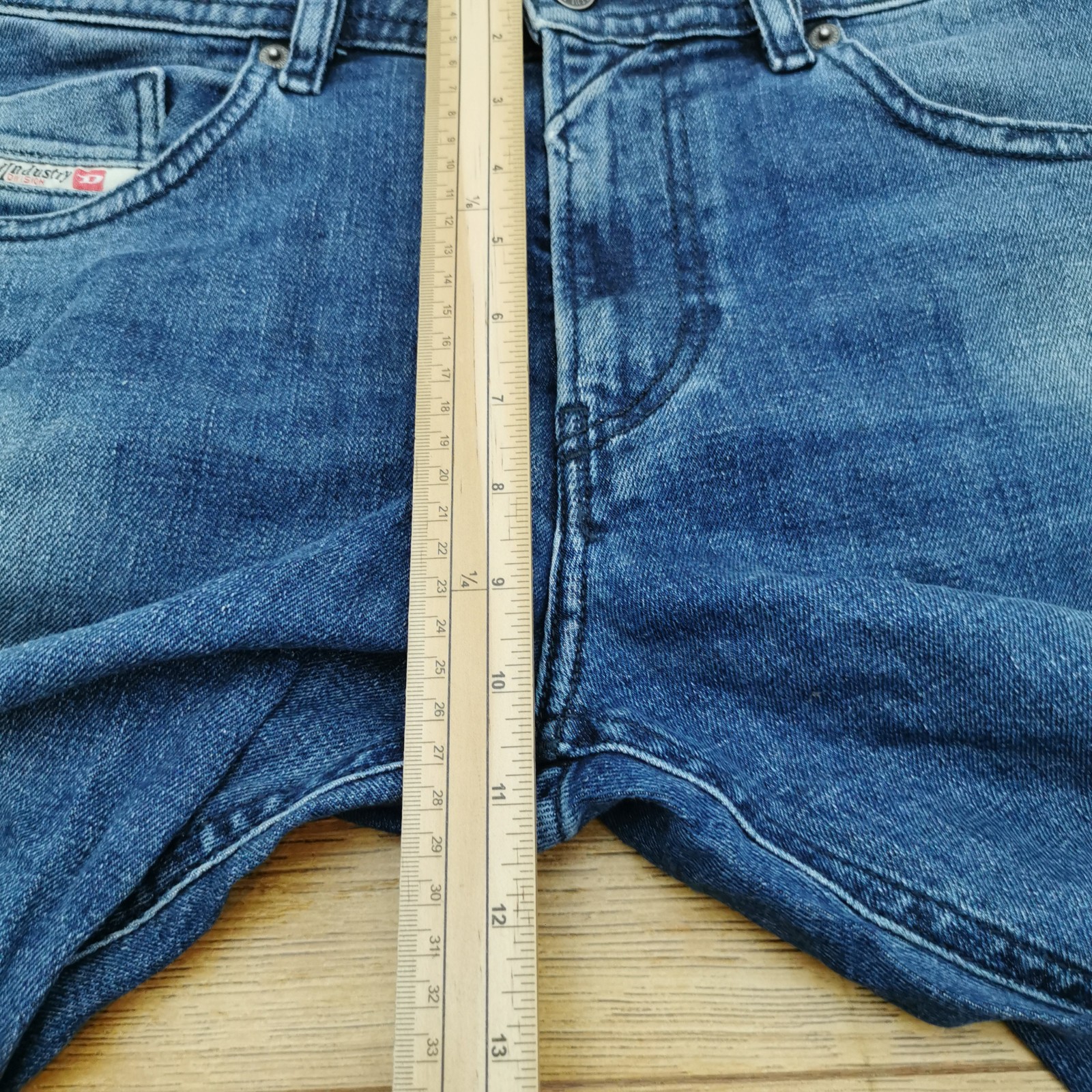 Diesel Thommer-X Jeans Mens W33 L32 Blue Slim Skinny Fit Stretch Zip R90IM