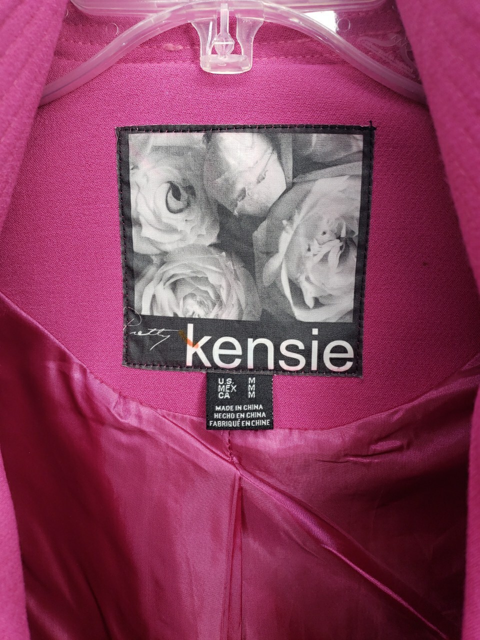 Pretty Kensie Jacket Women’s Pink Long Sleeve Zipper And Button Closure Size M