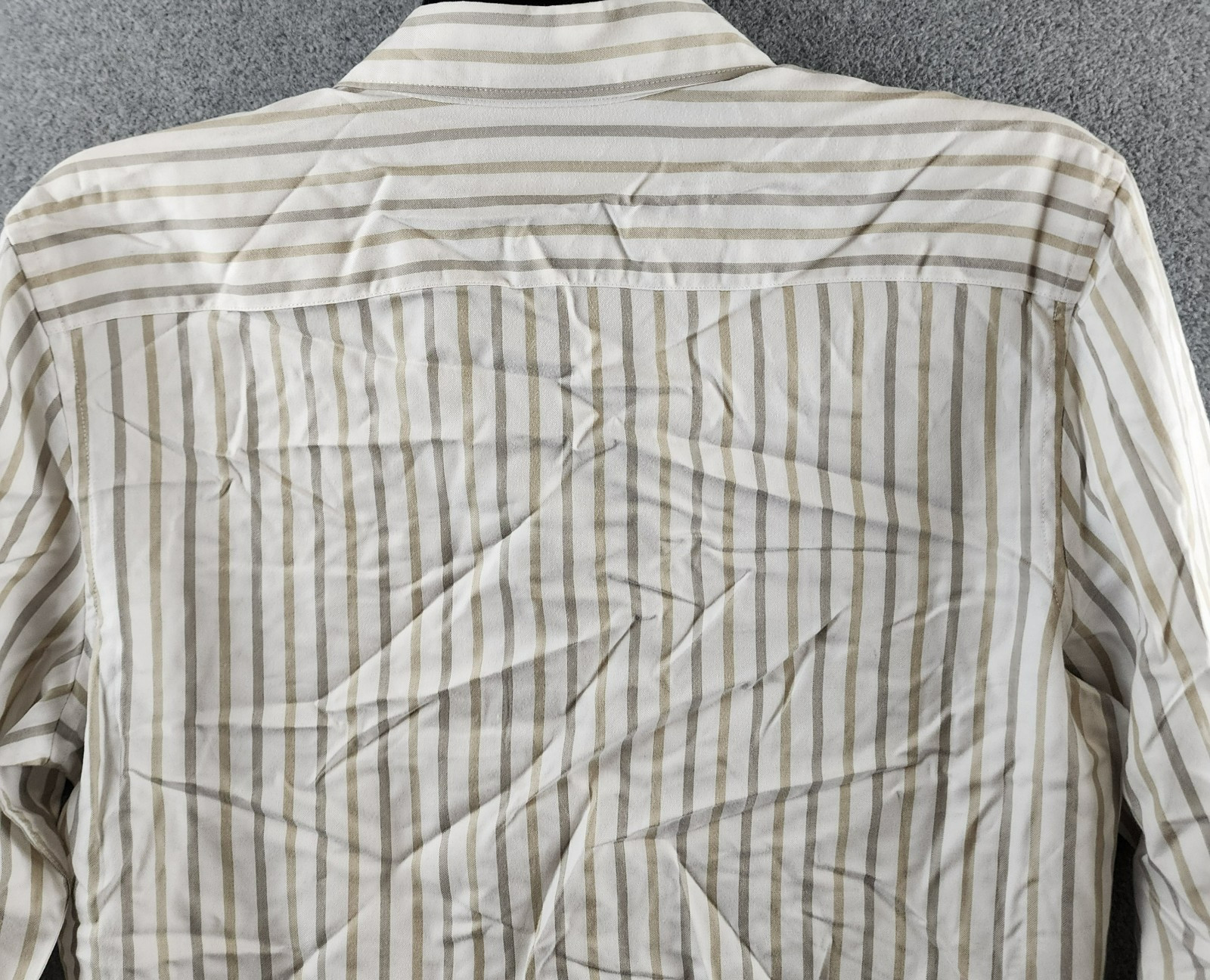 Perry Ellis Long Sleeve Button-Front Yarn Dyed Striped Shirt Men’s S White Multi