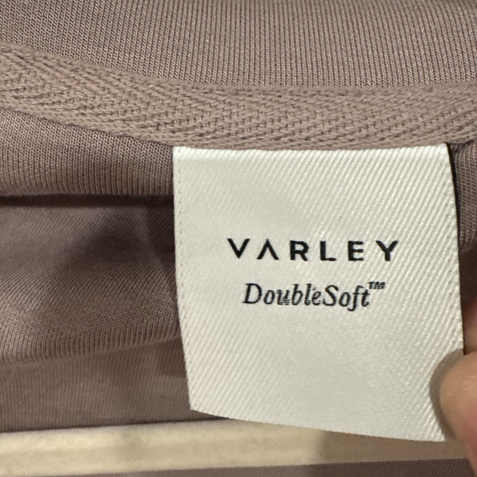 VARLEY Anset Jacket DoubleSoft Snap High Neck Belted Wrap Cardigan Mauve Taupe M