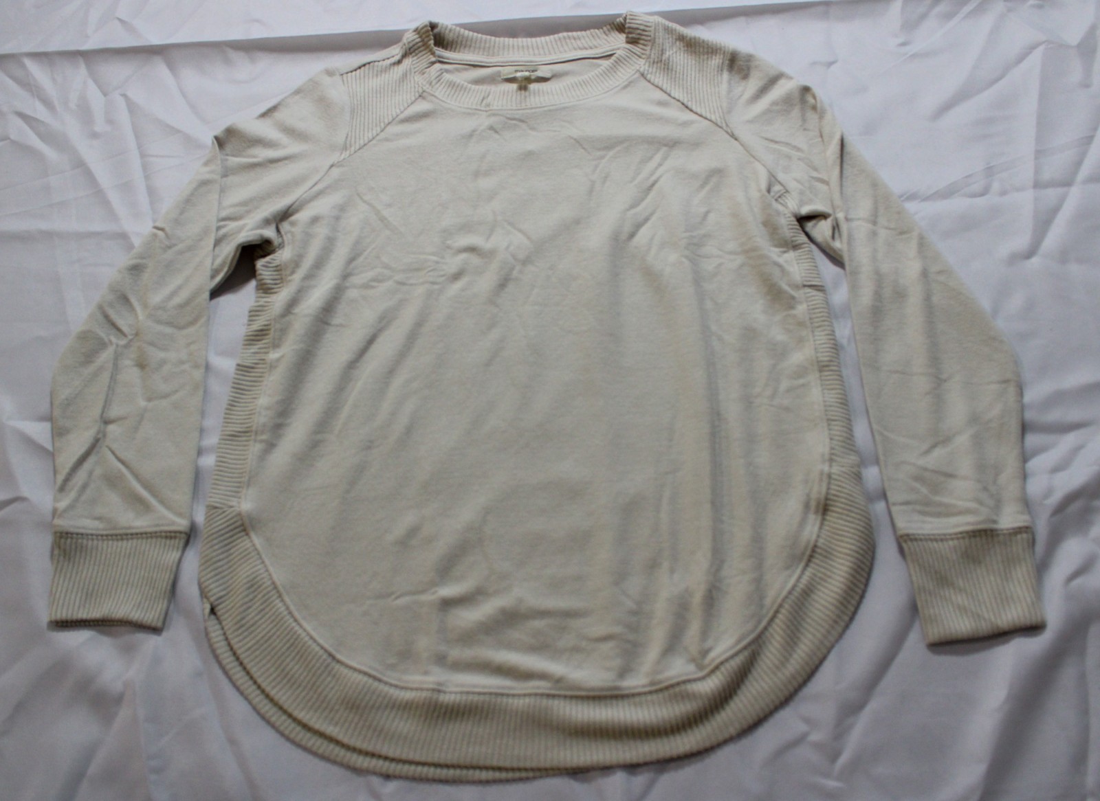 Maurices Women’s Long Sleeve Haven Round Hem Tunic Top EJ3 Ivory Medium NWT