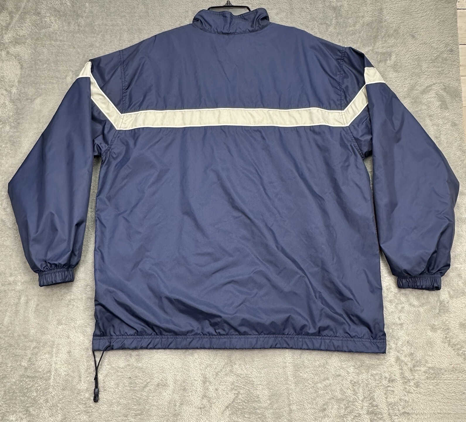 VTG Y2K Nike Jacket Mens XL Blue Full Zip Lined Windbreaker Pockets Swoosh