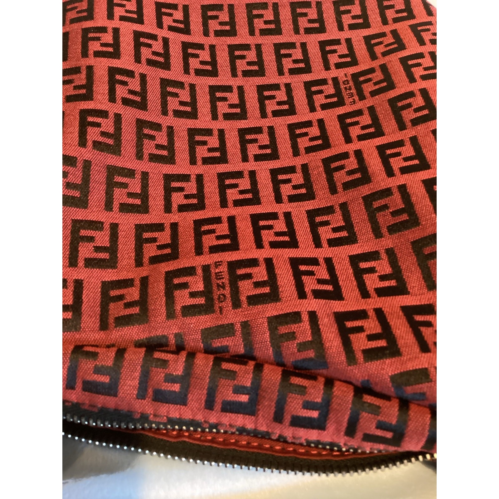 FENDI Zucchino Oyster Canvas Shoulder Bag