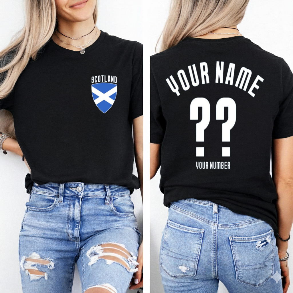 Scotland Personalized World Cup 2026 Double Sided Name Number Gifts Fan T-Shirt