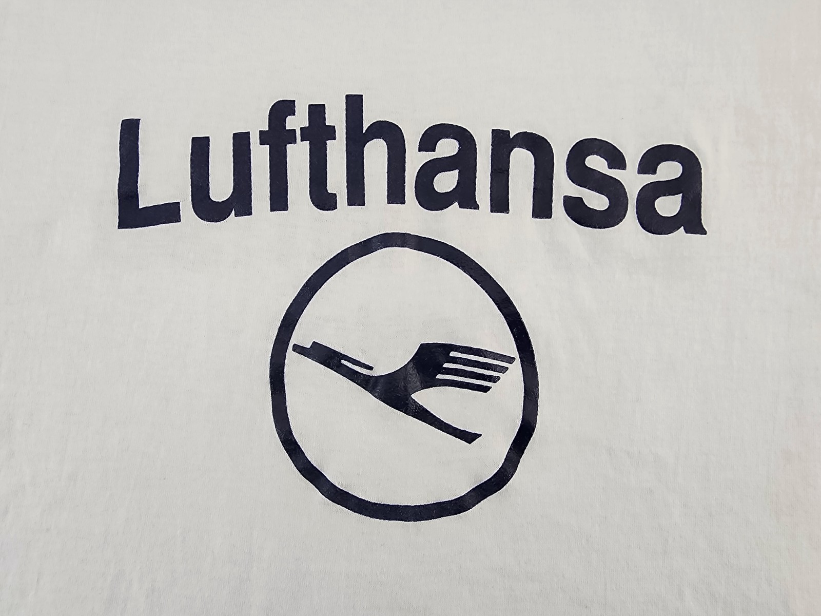 VINTAGE Lufthansa Airlines Shirt Mens Large Boston 90s Single Stitch Adult A01