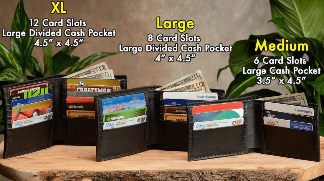 Black American Bison Bifold Wallet Quality USA Handcrafted