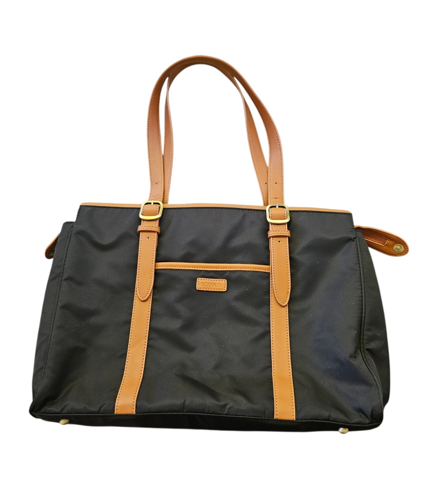 ECOSUSI Briefcase / Messenger Bag / Soft Side Poly/Vegan Leather Trim/ Satchel