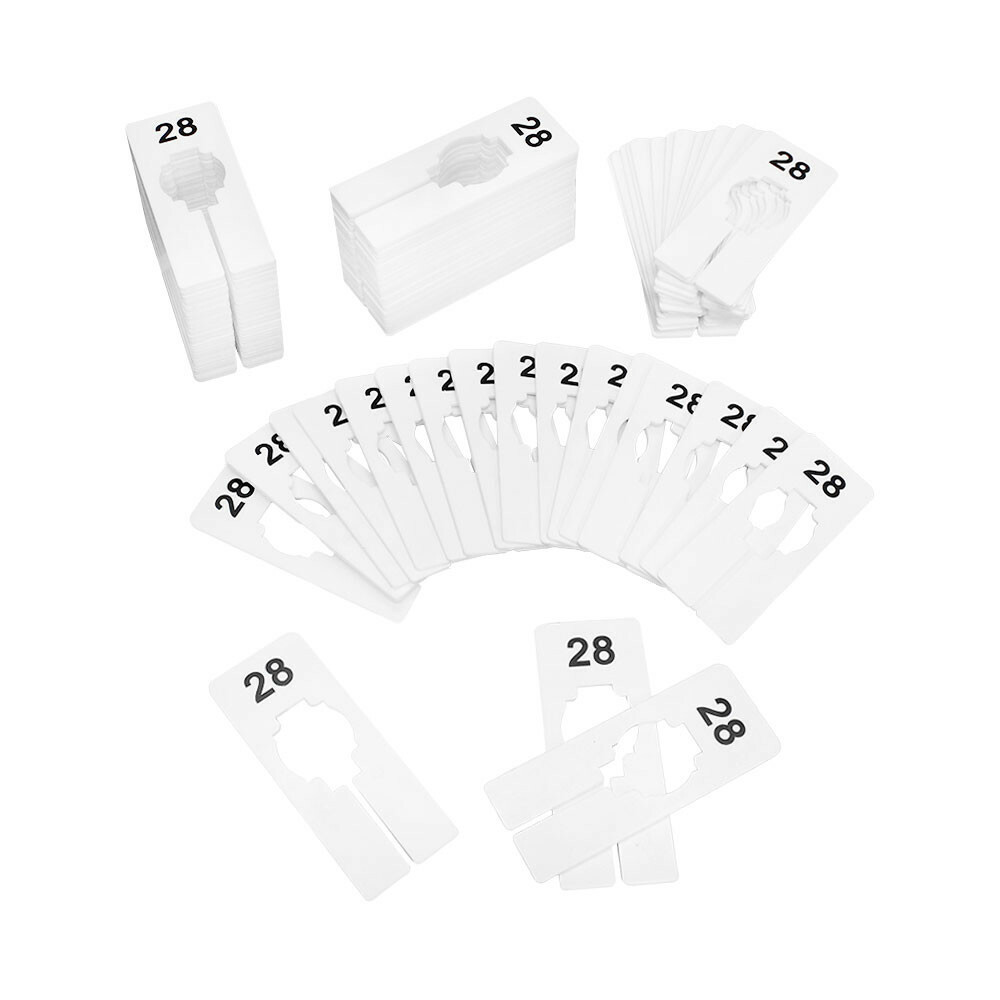 Hangers Retail Clothing 2″ x 5″ Rectangular Plastic Size 28 Dividers 10Pcs White