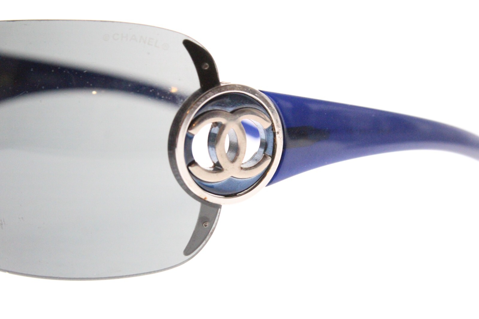 CHANEL Sunglasses AUTHENTIC Mask 4145 c. 351/87 Blue Silver 115 mm Italy