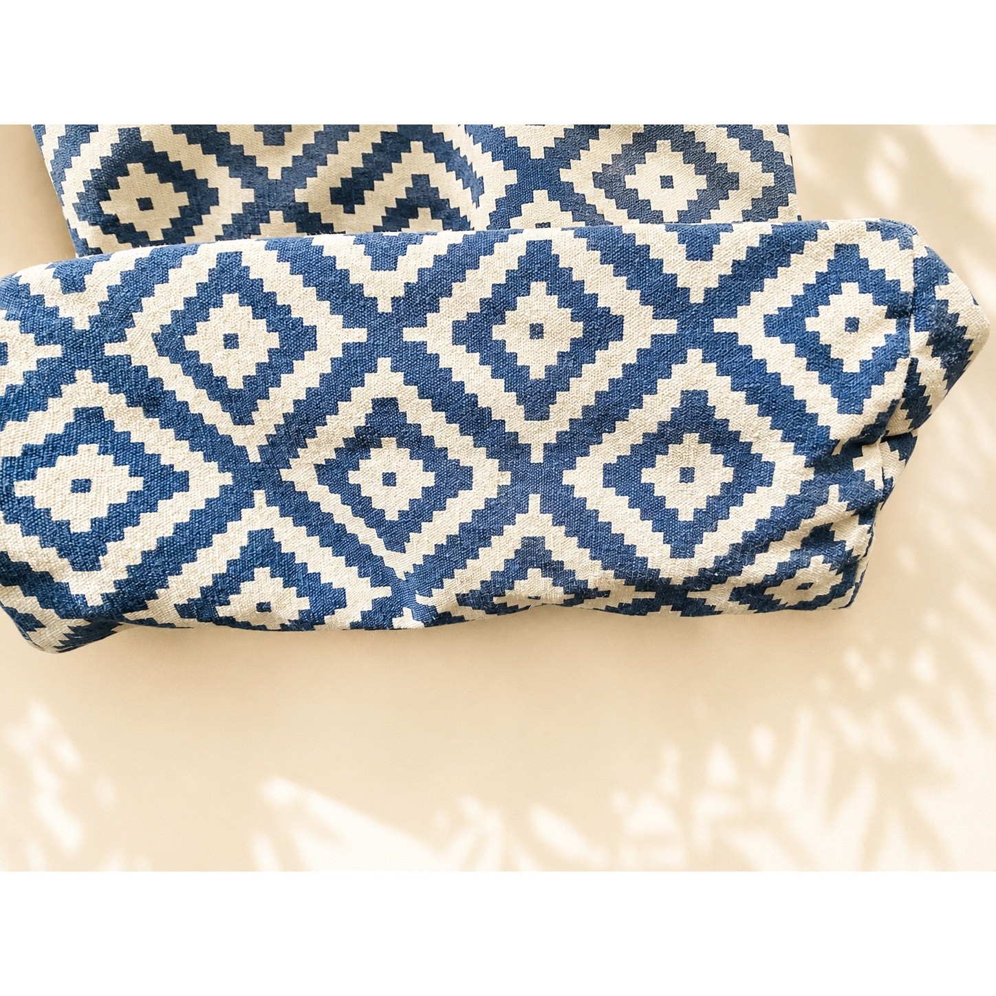 Summer & Rose Blue & Ivory Geometric Rope Handle Tote Bag Coastal Beach Travel