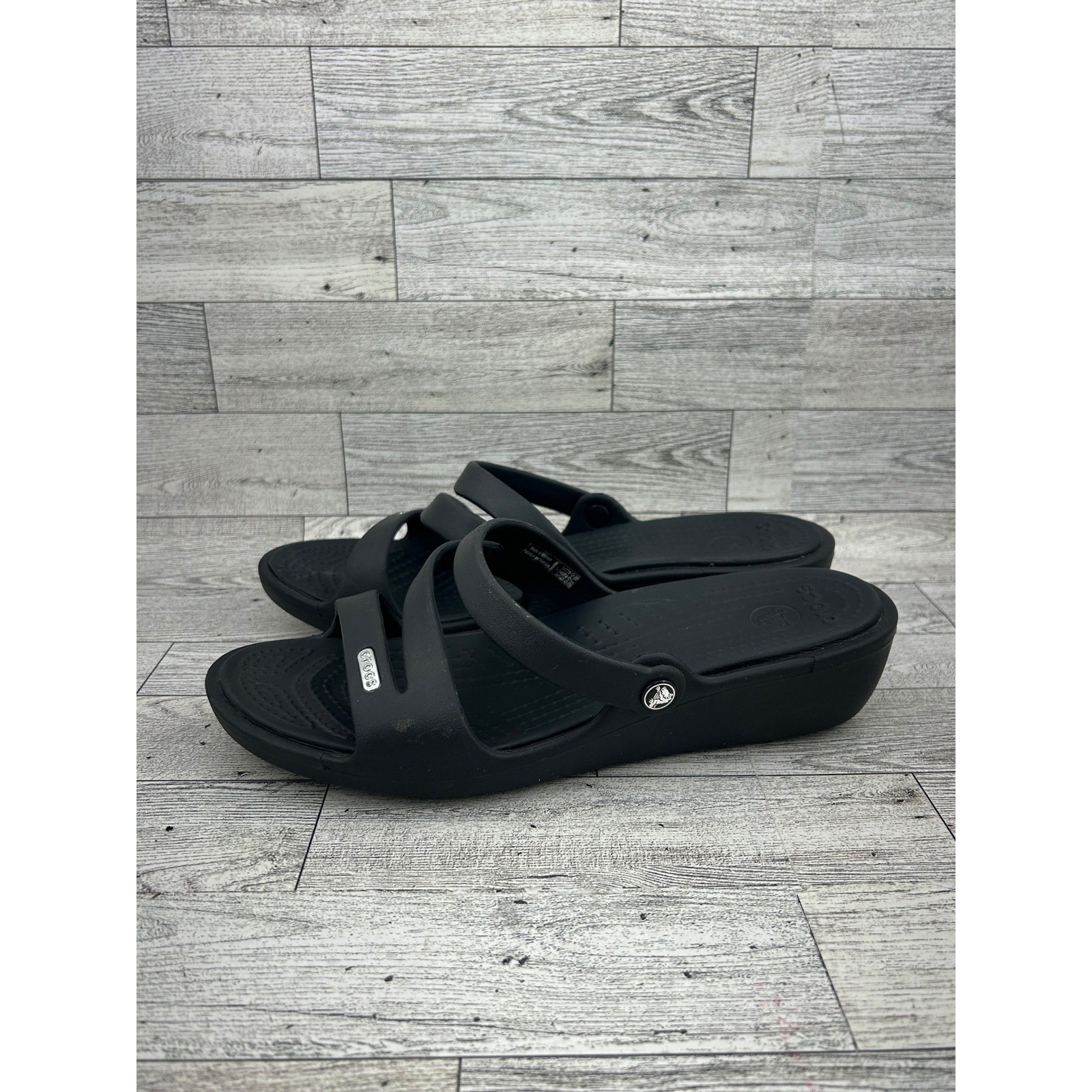 Crocs Women’s Black Kadee II Flip Flop Sandal Wedge Size 7
