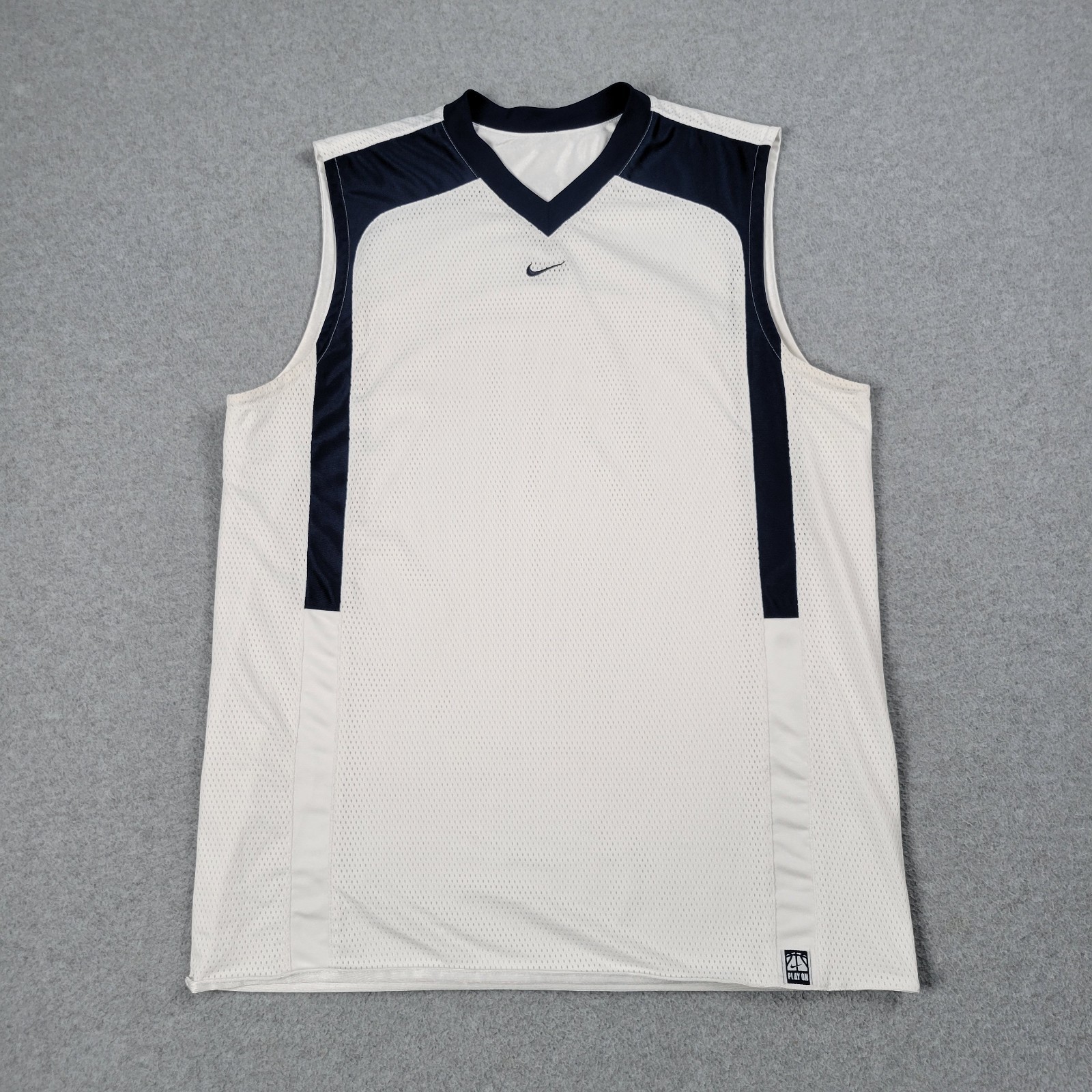 VTG Nike Jersey Men Large Shiny Dazzle Mesh Basketball Center Swoosh Reversible
