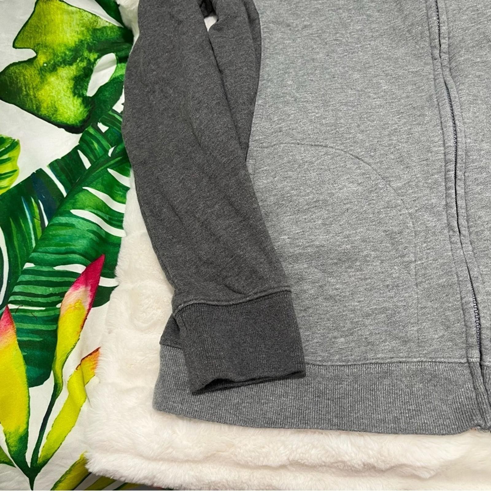 Euc $65 Lands’ End S Grey Orange Full Zip Fall Winter Casual Sporty Sweatshirt