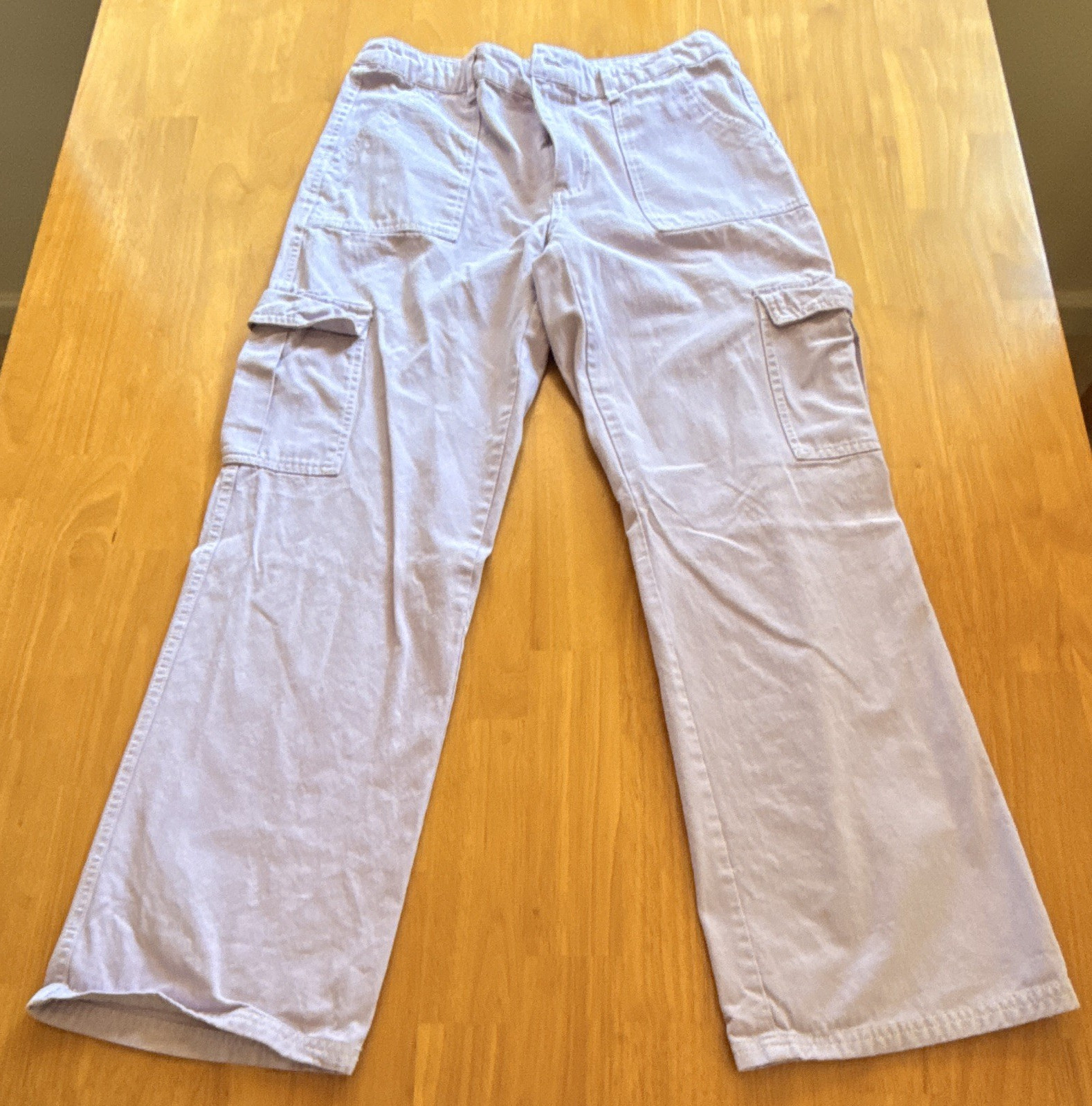 Hesperus Women’s Purple Solid Cargo Pants Cotton Pockets Button Closure M