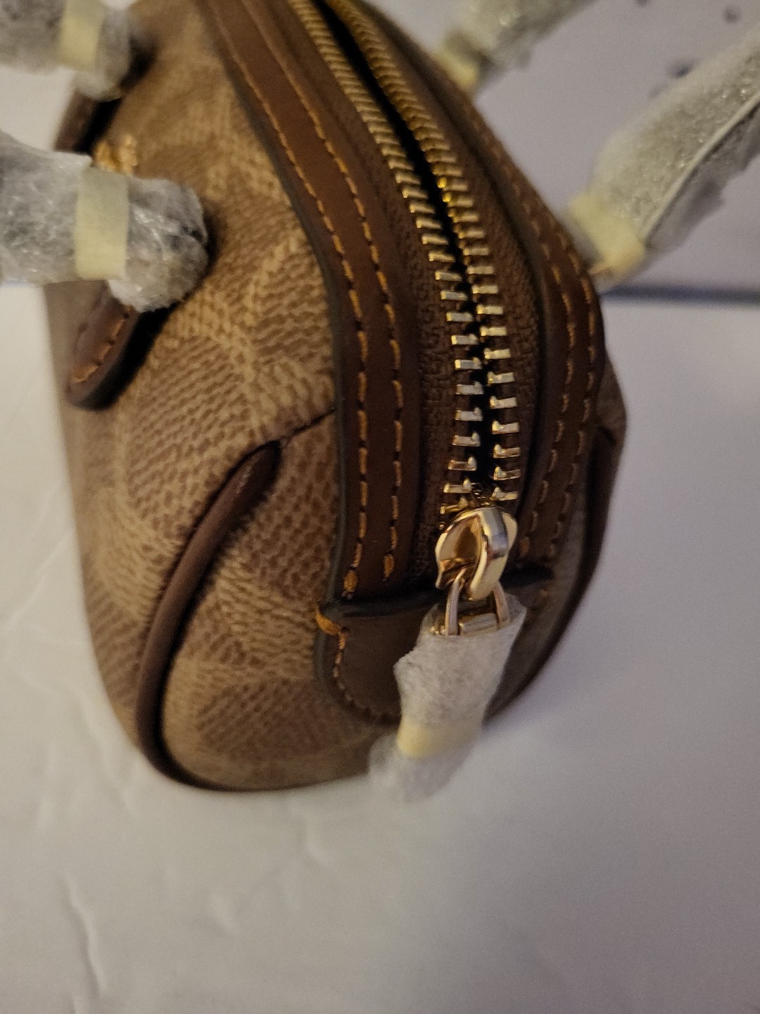 Coach Mini Rowan Bag Charm Brown N Tan NWT