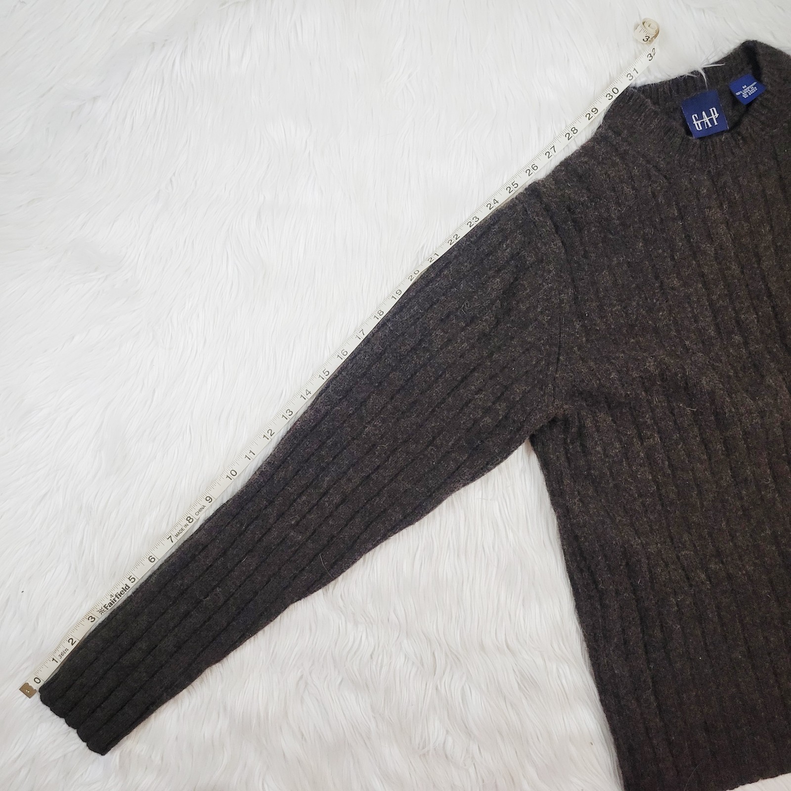 Vintage GAP Men’s Lambswool Sweater Medium M Brown Pullover