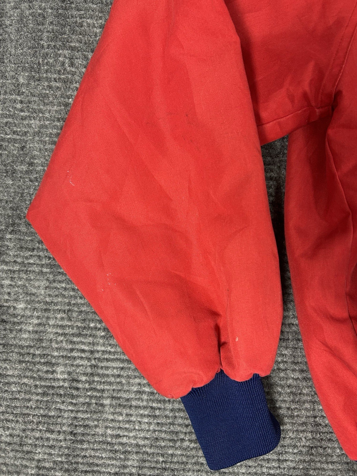 VTG Sportsmaster Jacket Mens L Red Fleece Lined Bomber USA Made Workwear READ