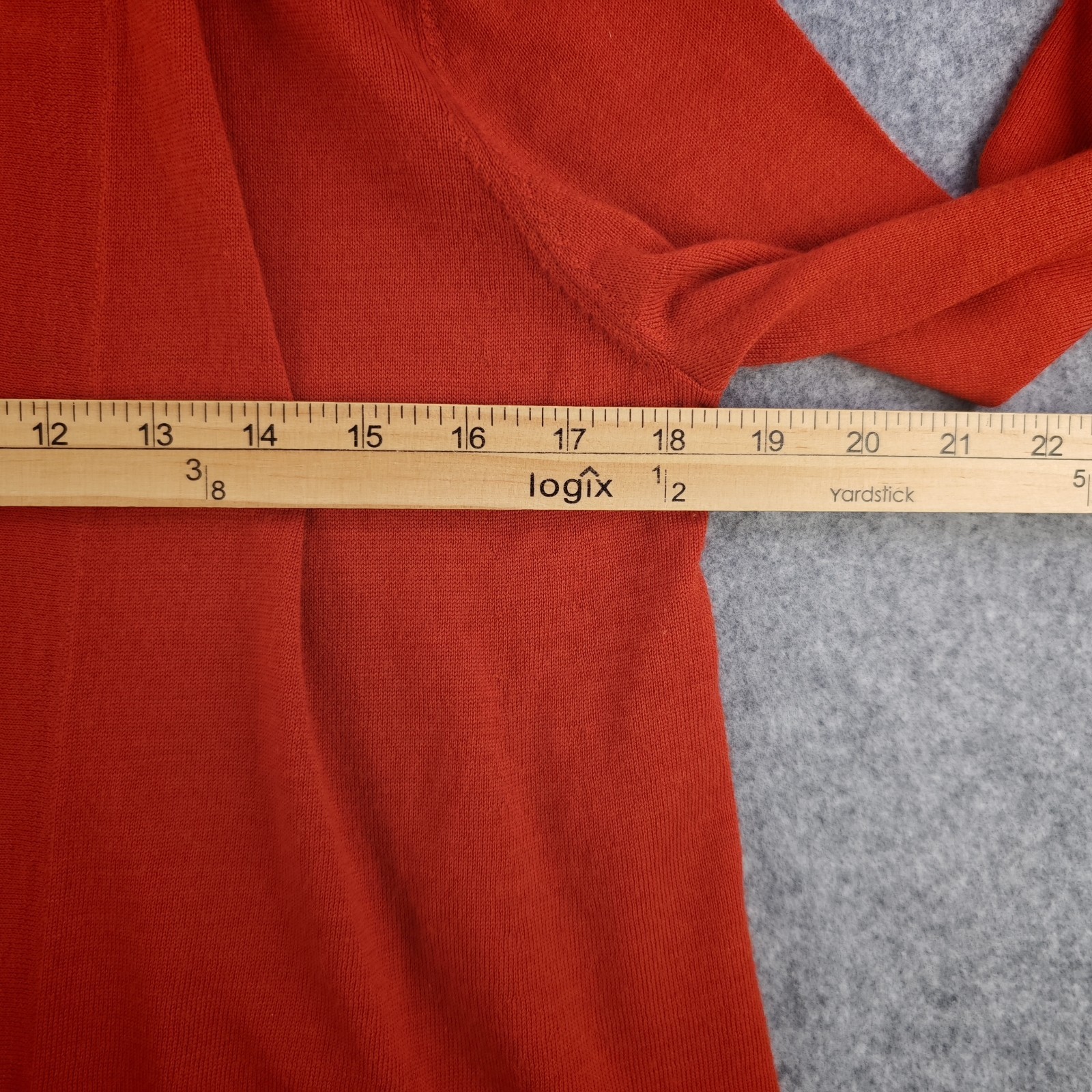 Eileen Fisher Cardigan Petite Ps/Pp Open Front Red 100% Merino Wool Italian Yarn