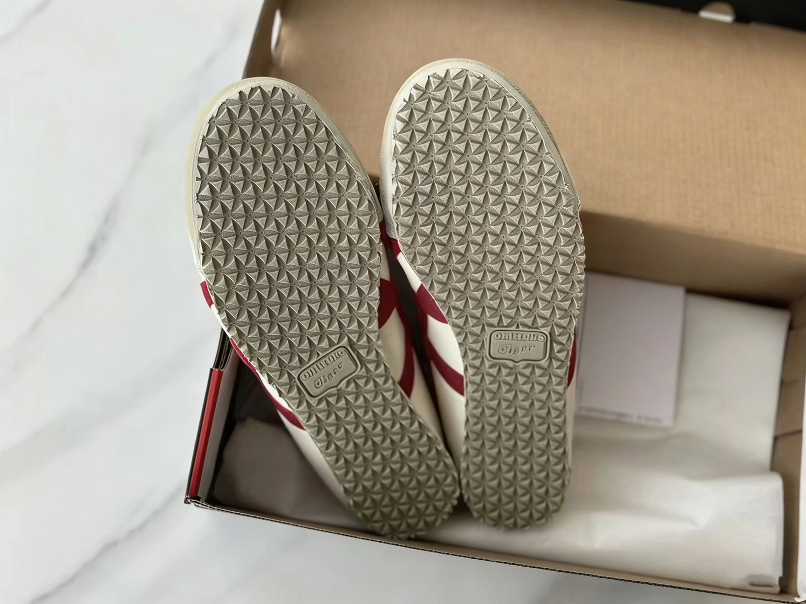 2025 Onitsuka Tiger Mexico 66 Classic Unisex Shoes Beige/Red Vintage Sneakers
