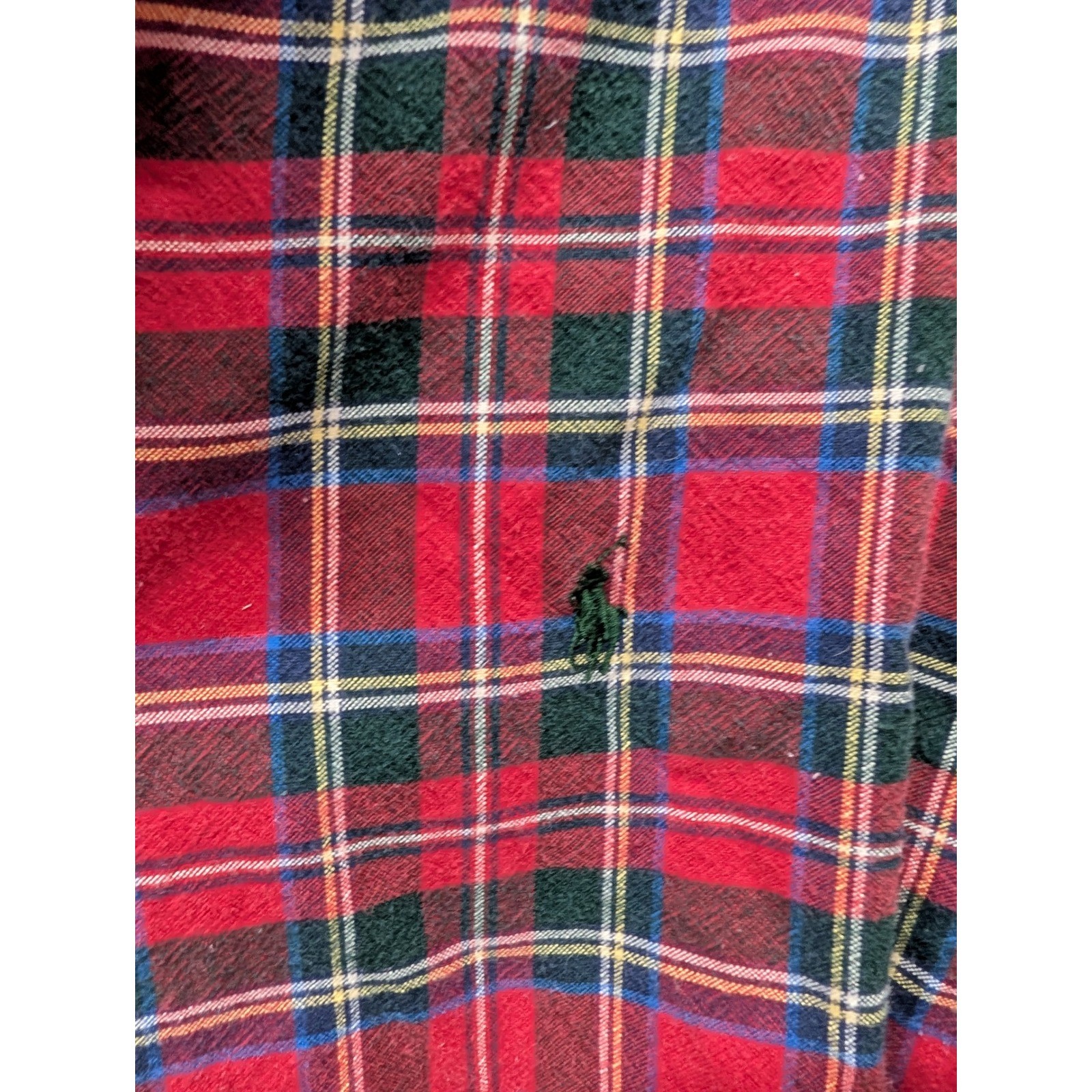 Vintage Ralph Lauren Red Plaid Button Down Long Sleeve Cotton Pony Logo- M