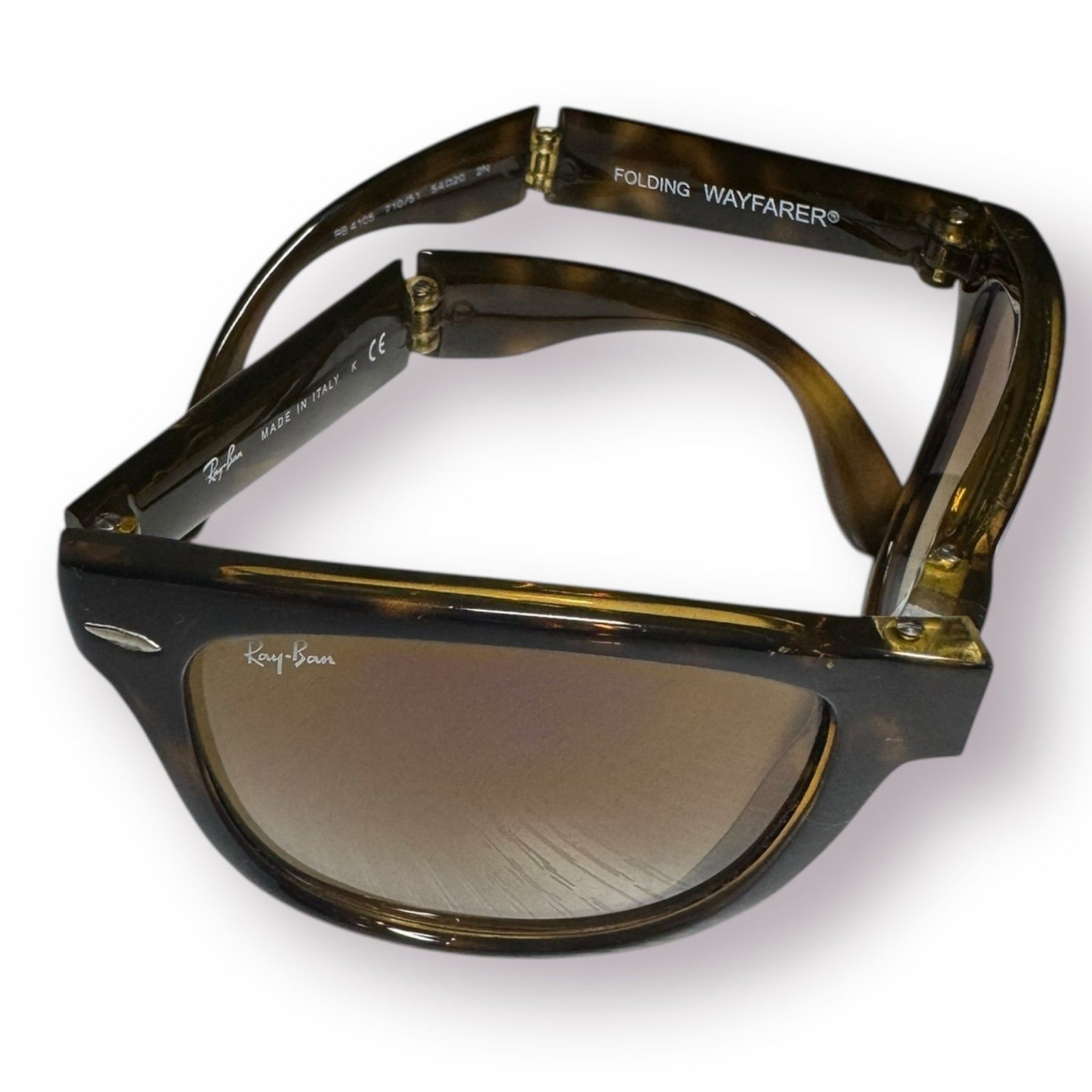 Ray-Ban RB4105 Wayfarer Folding Classic Sunglasses Polished Light Havana 710/51