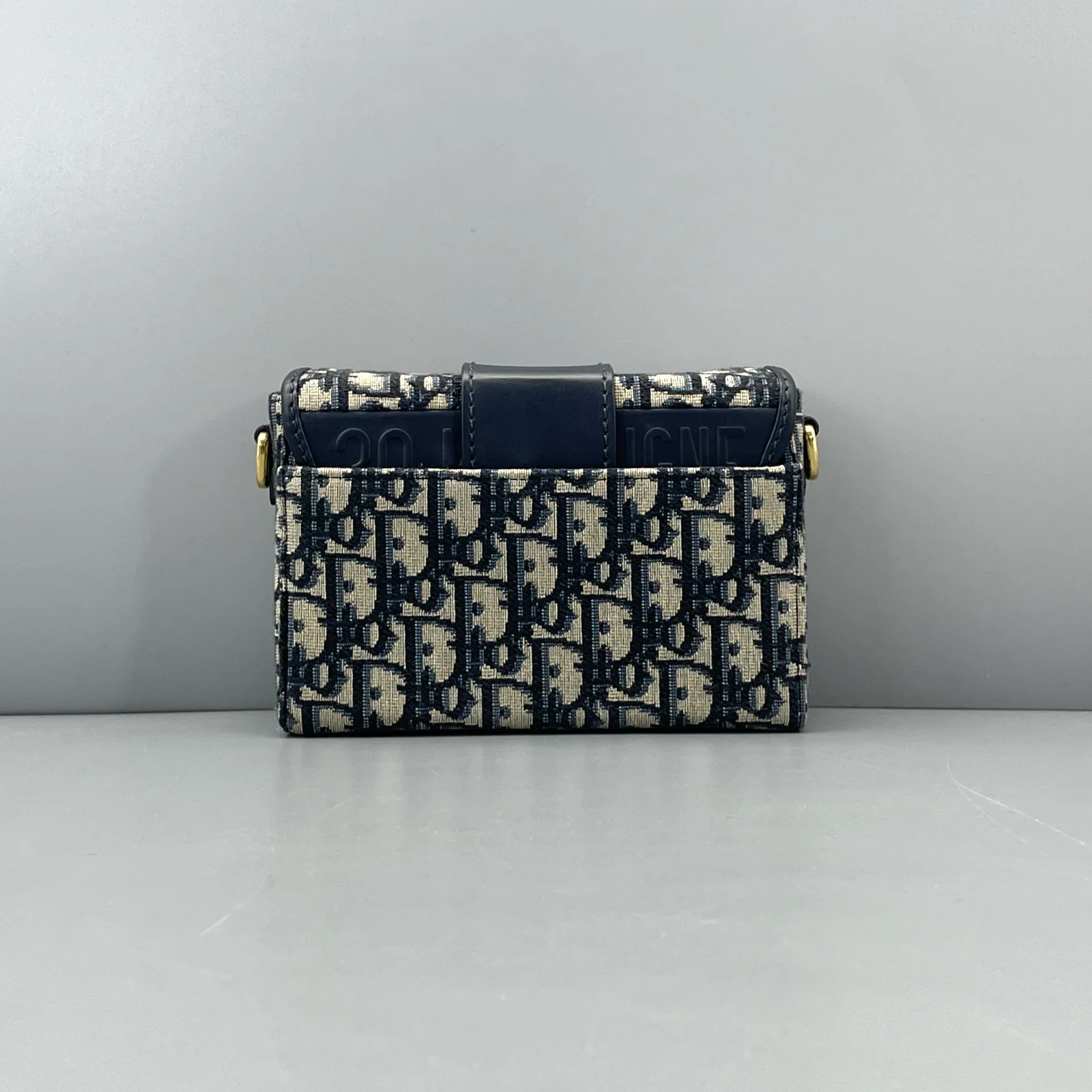 Dior 30 Montaigne Mini Box Bag Beige Navy Oblique (ym051726c3r)