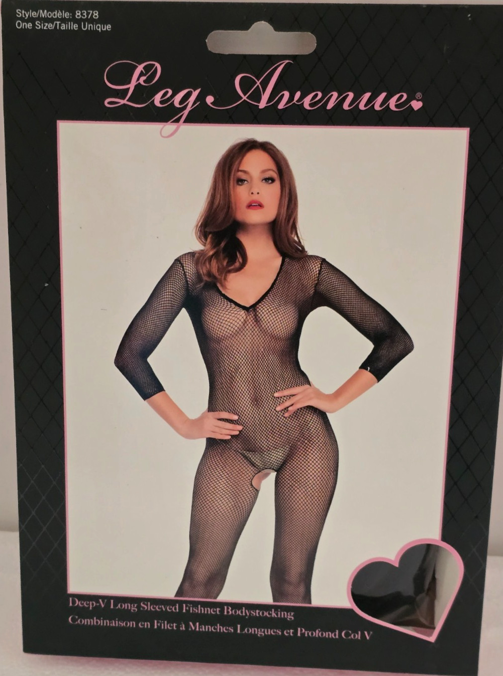 DEEP-V LONG SLEEVED FISHNET BODYSTOCKING by LEG AVENUE(8378)