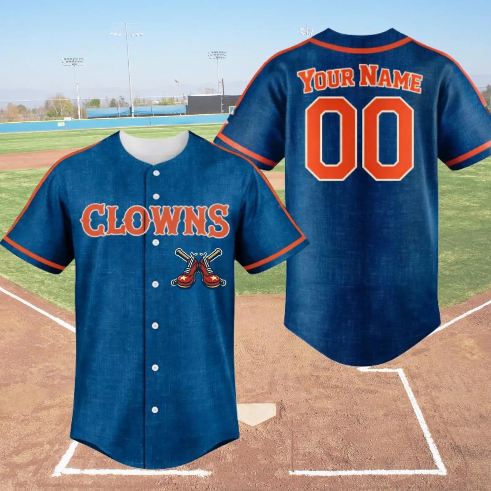 Indianapolis Clowns Baseball Jersey, Vintage Savannah Style Custom Name Number S