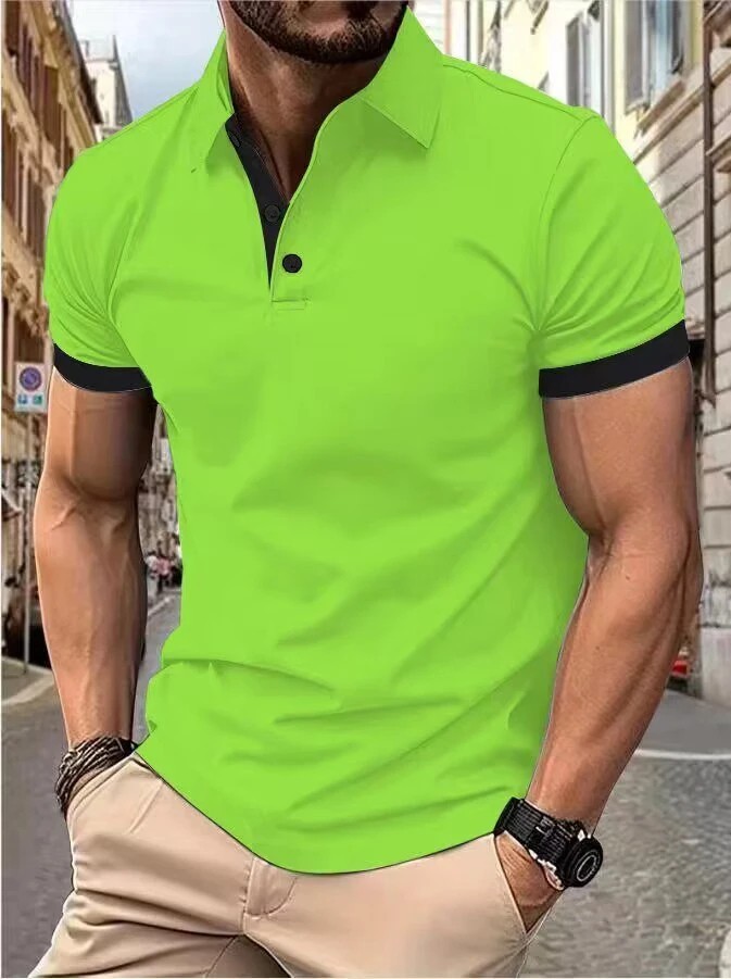 Men’s Trendy Short Sleeve Polo Shirt Casual T-shirt Tee Summer Fashion Gym Gift
