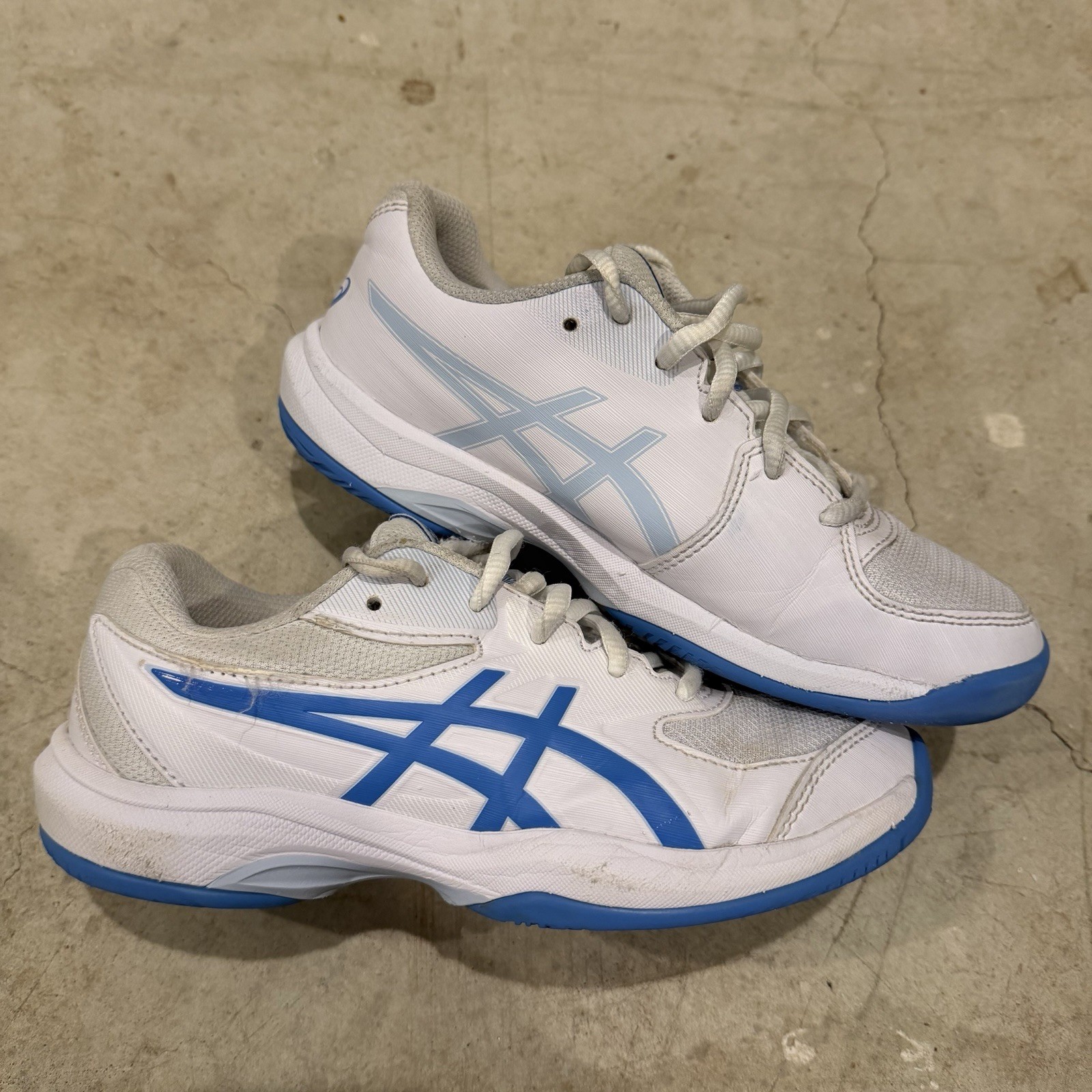 Asics GEL-Game 1044A083-100 Sneakers Kids US 3 White Blue Running Shoes