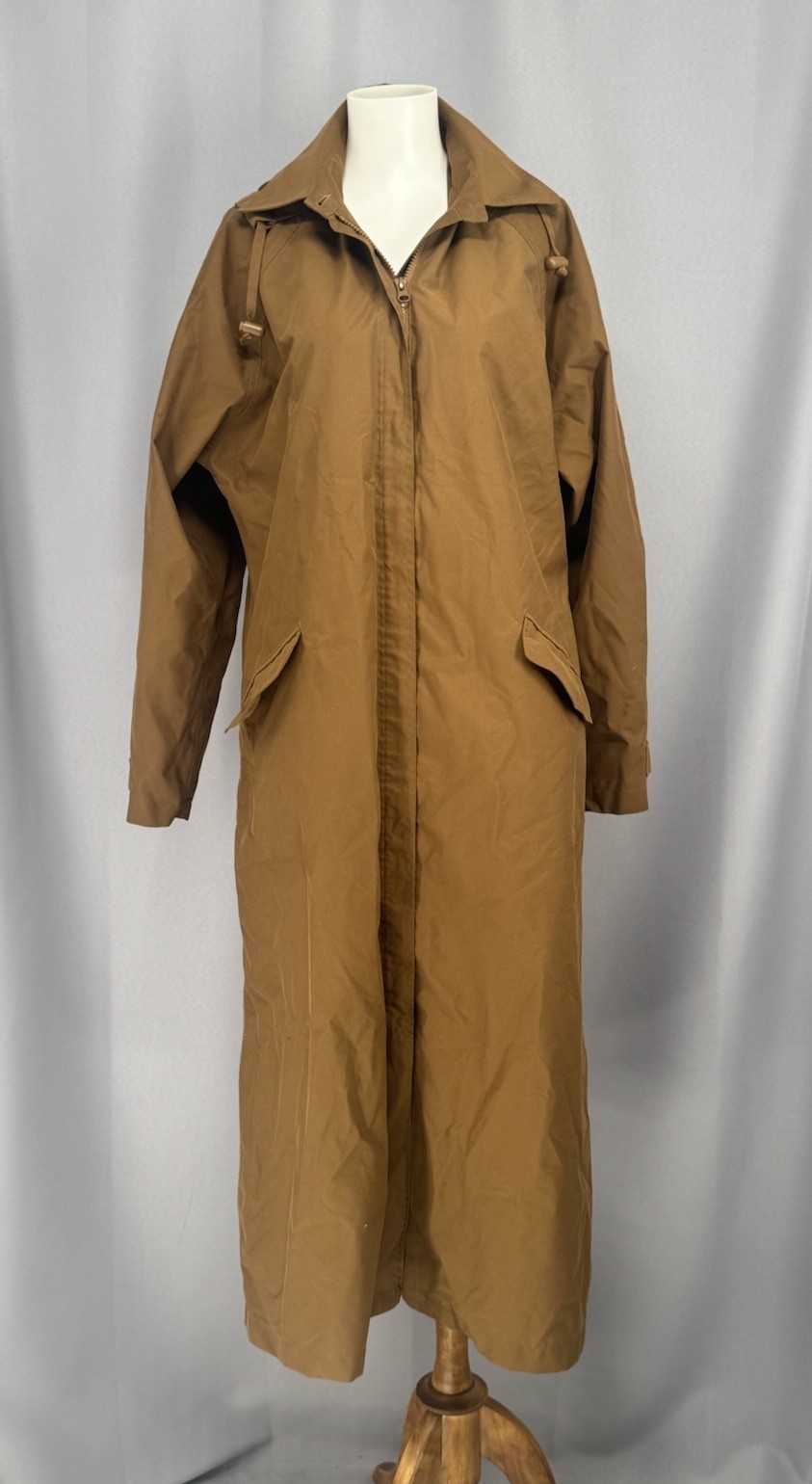 TravelSmith Overcoat Womens Small Brown Lightweight Hooded Long Comfort Leisure