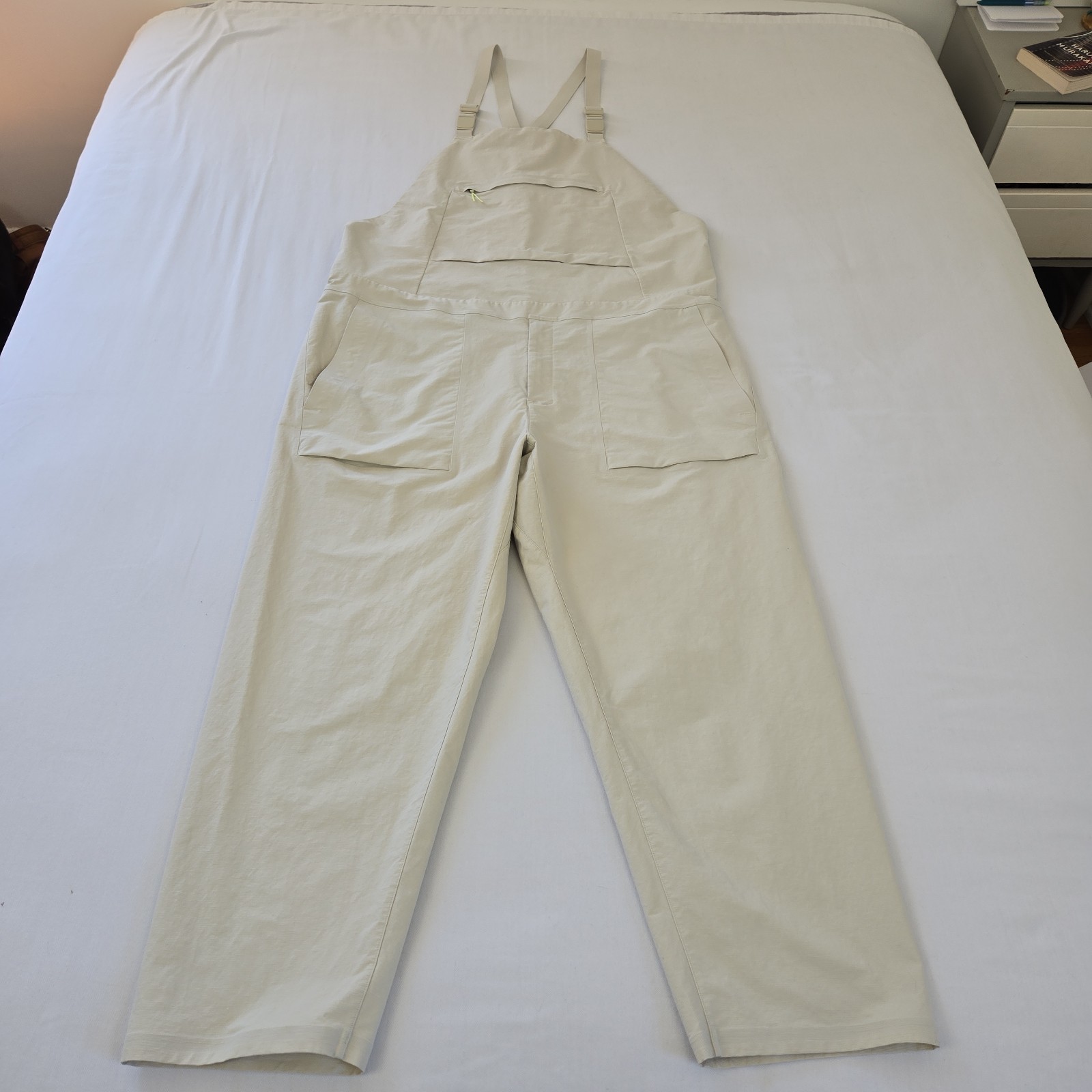Rare Lululemon Lab Overalls Muslin Beige Men’s 2XL LM1223S Cotton Nylon Linen