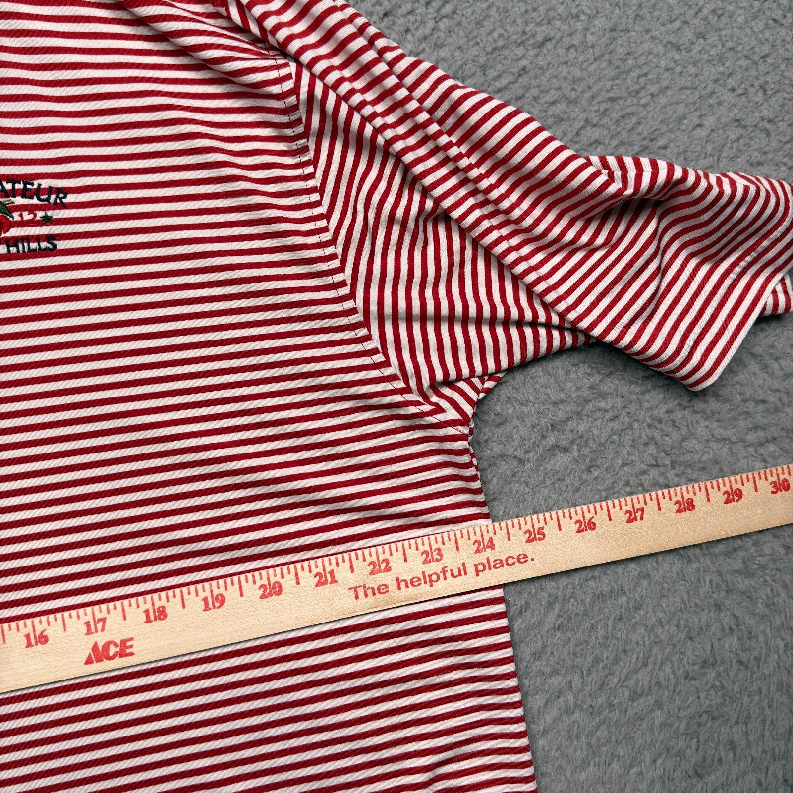 Footjoy Polo Shirt Mens Large Red Striped Prodry Lisle US Amateur Performance