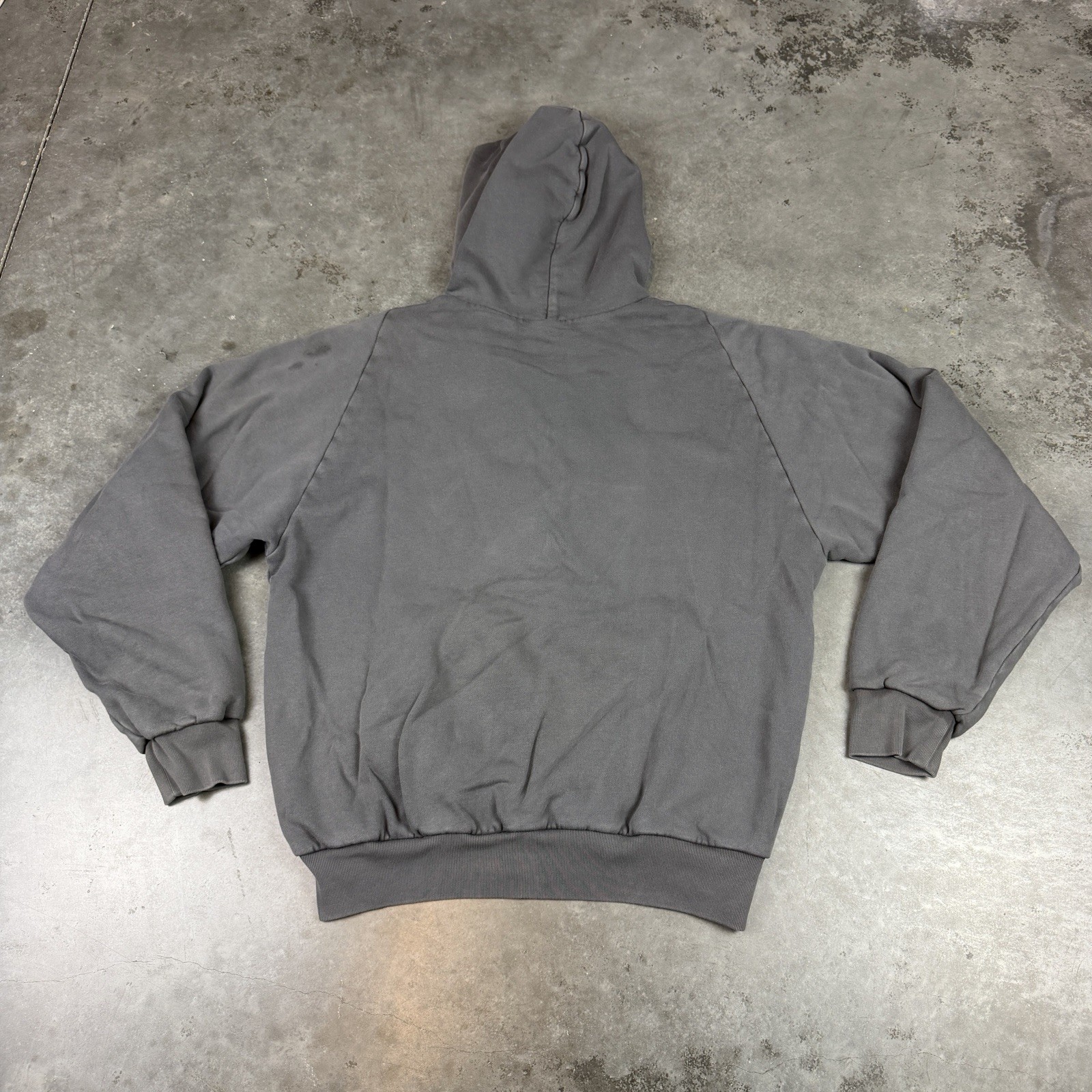 YZY Gap Hoodie Mens Medium Gray Full Zip Boxy Flaws