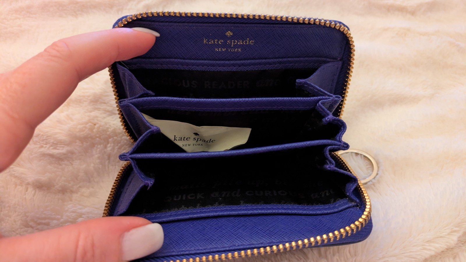 Kate Spade New York Hartley Lane Cassidy Keychain Purple Wallet Initial S